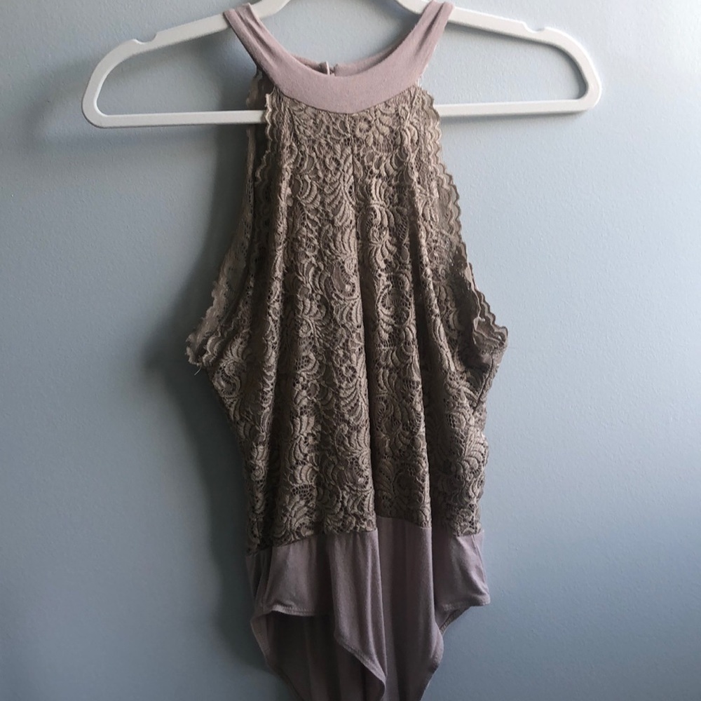 High neck lace bodysuit